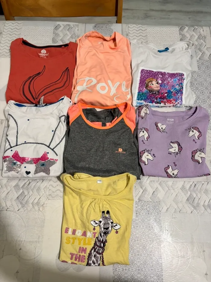 Lot tee shirt fille 10 ans