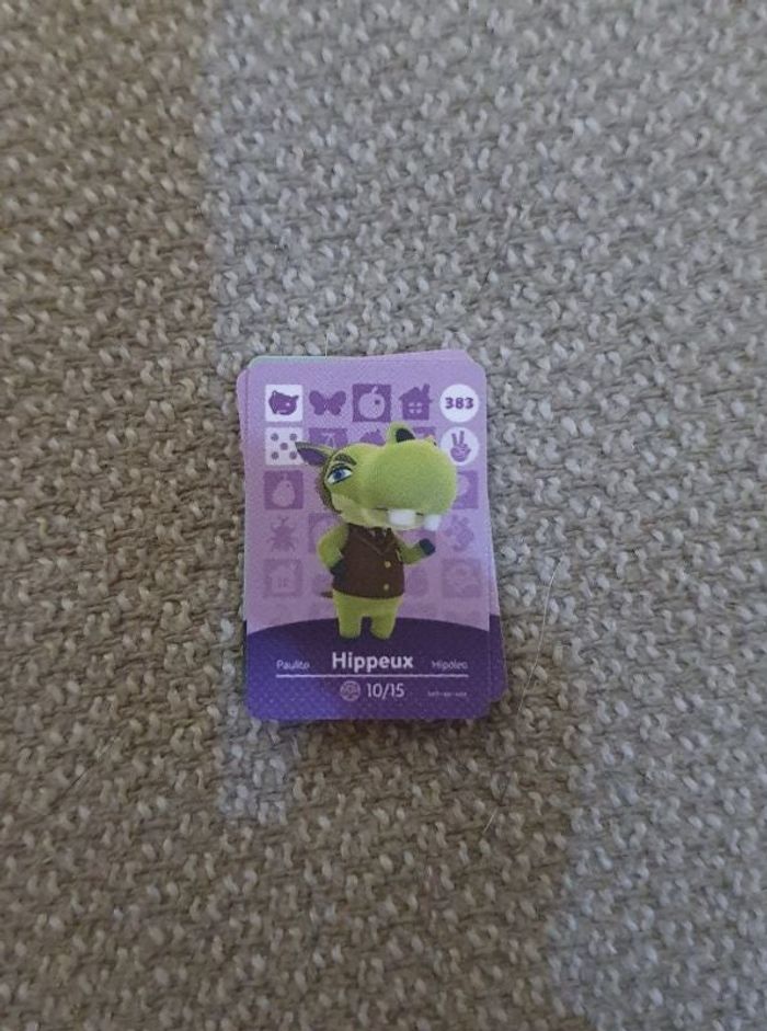Mini Carte Amiibo NFC Animal Crossing Nintendo Hippeux