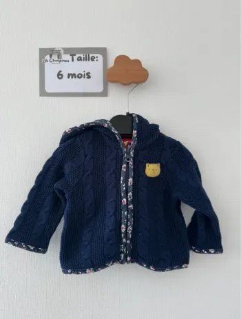 Gilet bleu - taille 6 mois 🌸