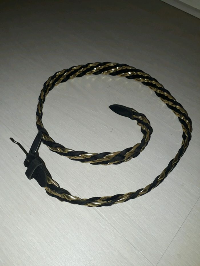 Ceinture croisée noir et dorée - photo numéro 2