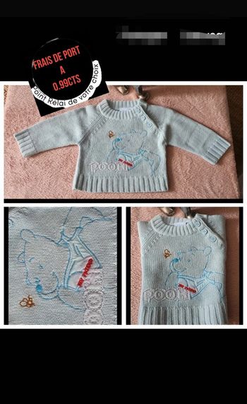 Pull winnie l'ourson ( winnie the pooth) Disney 3 mois Bébé garçon