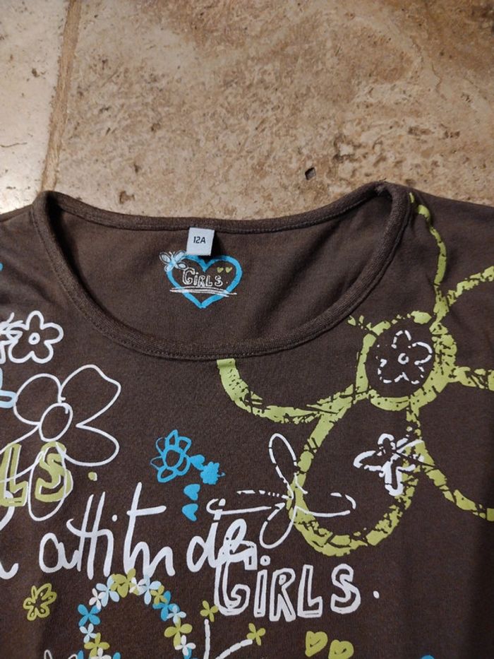 T shirt manches fille en 12 ans - photo numéro 2