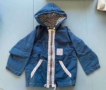 Blouson printemps à capuche bleu 4 ans