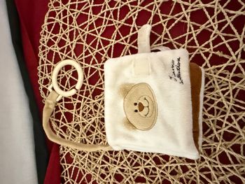 doudou ours tiamo collection livre beige en peluche - 