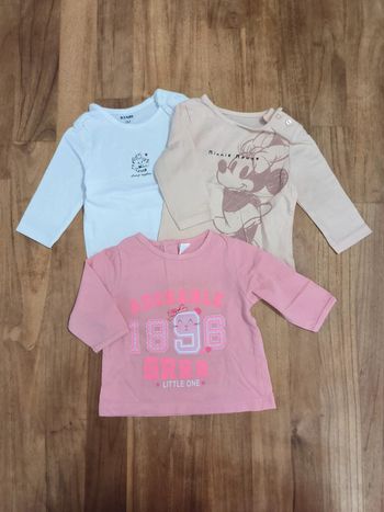 Lot de 3 t-shirts manches longues 3mois
