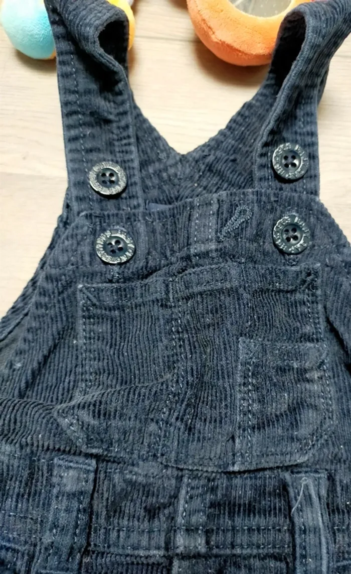 Salopette marine velours côtelé mixte 6-12 mois Babygap - photo numéro 3