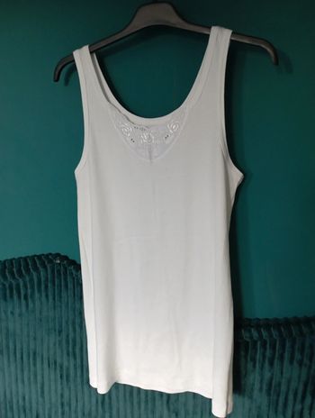Long débardeur coton blanc