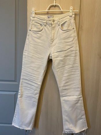 pantalon flare blanc zara