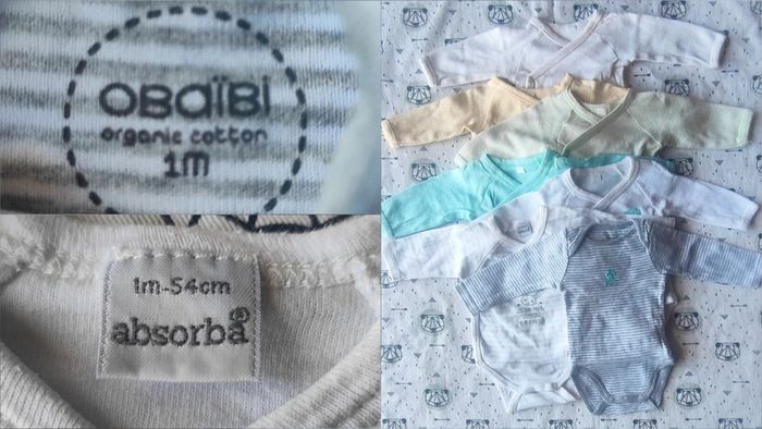 Lot de bodies ML taille 1 mois