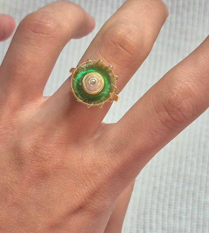 Bague marguerite anti-stress en acier inoxydable - photo numéro 6