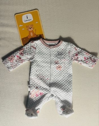 Pyjama matelassé bébé Petit Béguin 0 mois – blanc motifs safar
