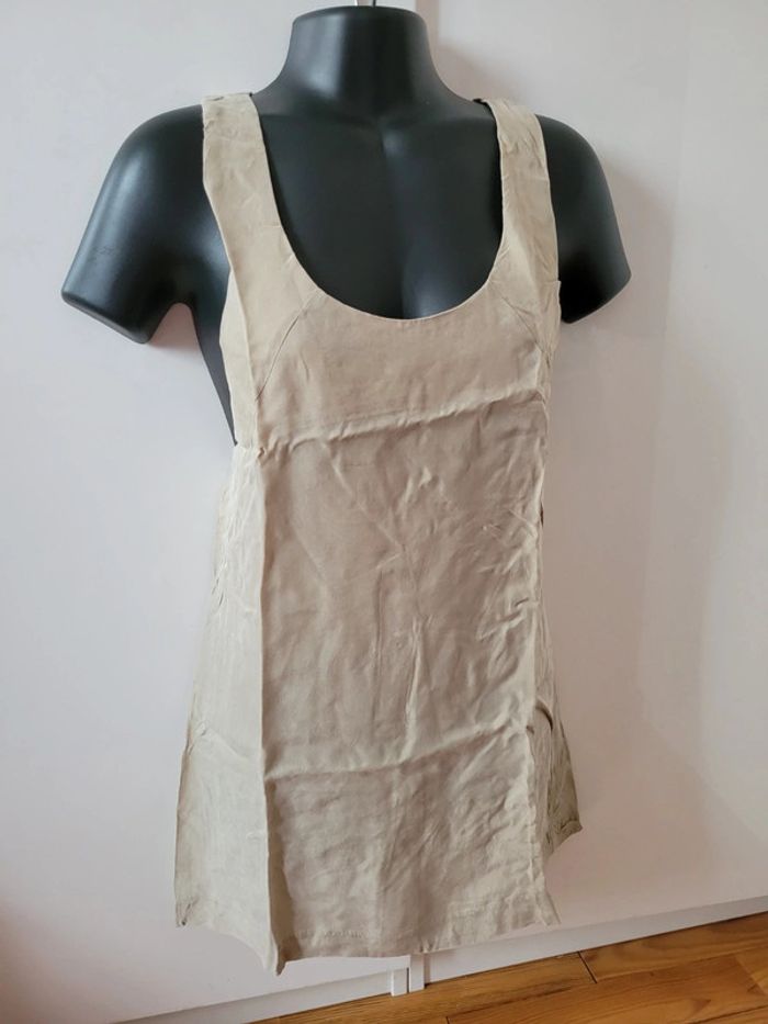 Haut Top tee shirt débardeur beige Jacqueline Riu taille M 38 coquette