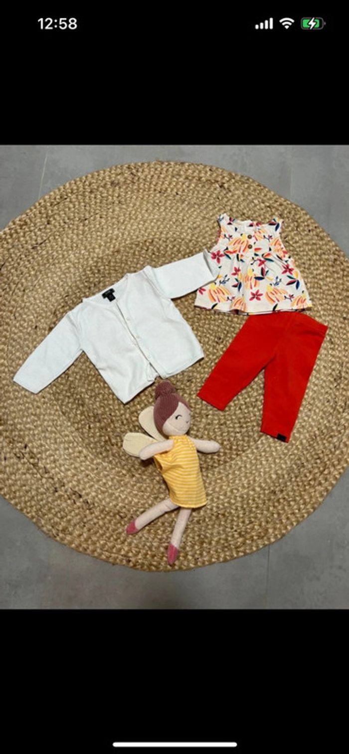 Ensemble gilet haut et leggings bébé fille
