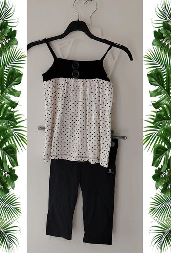 ensemble débardeur pois + legging 8 ans