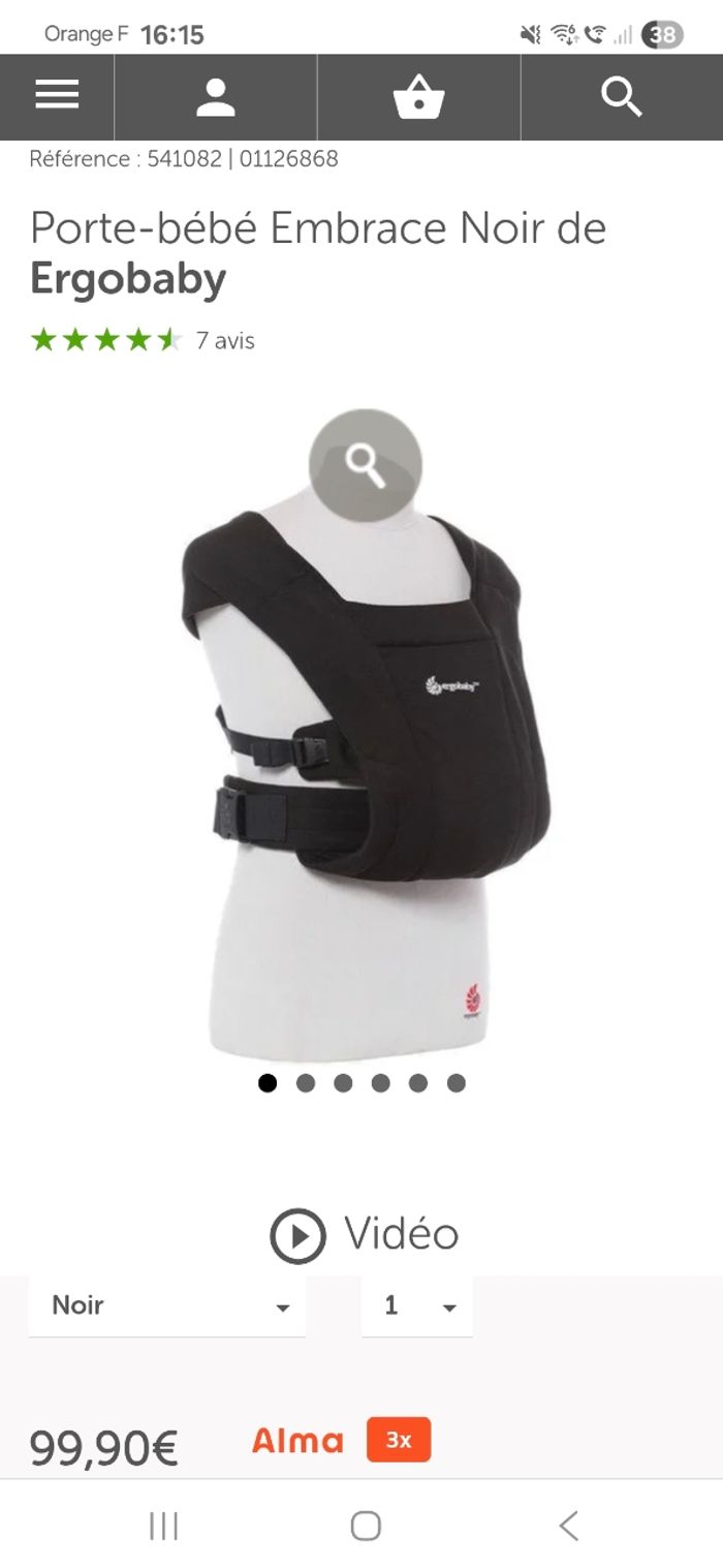 Porte bebe ergobaby embrace noir - photo numéro 10