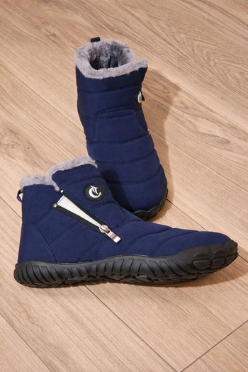 Chaussure Botte d'hiver homme femme Mixte doublé chaude imperméable antidérapante bleu