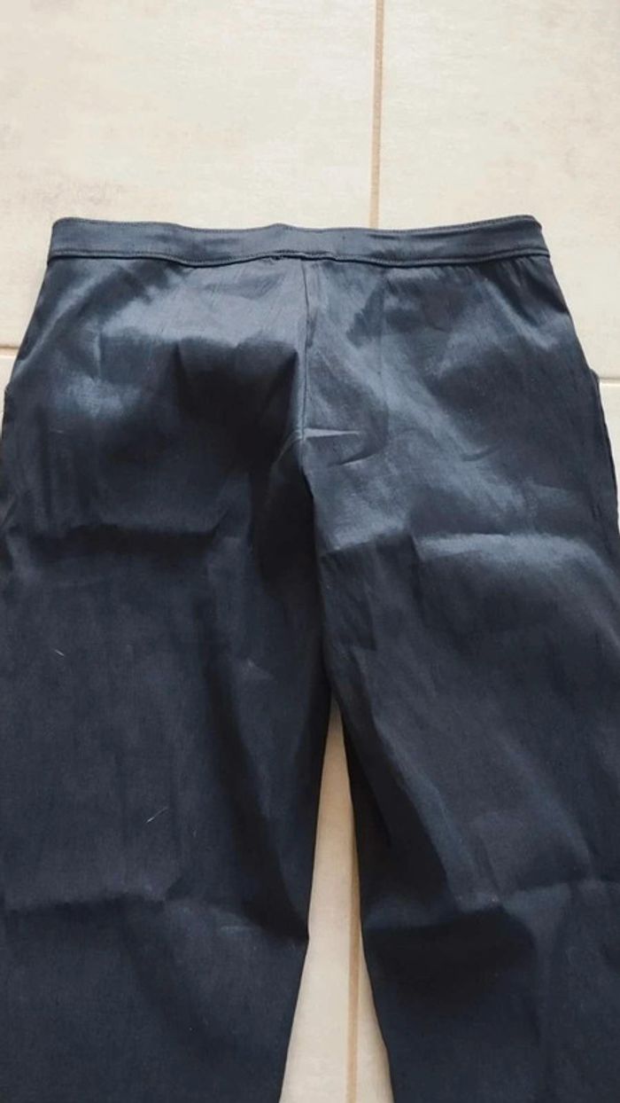 Pantalon tregging bleu  marine  taille s brillant avec  effets - photo numéro 9