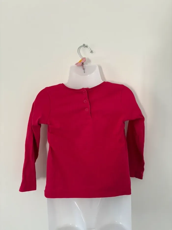 👕 T-shirt In Extenso rose fuchsia - Taille 98 cm 🦋🌸 - photo numéro 2