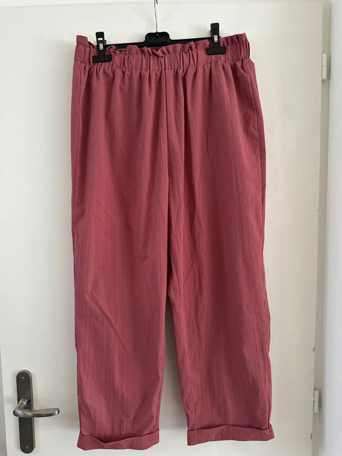 Pantalon fluide XL rose Shein curve