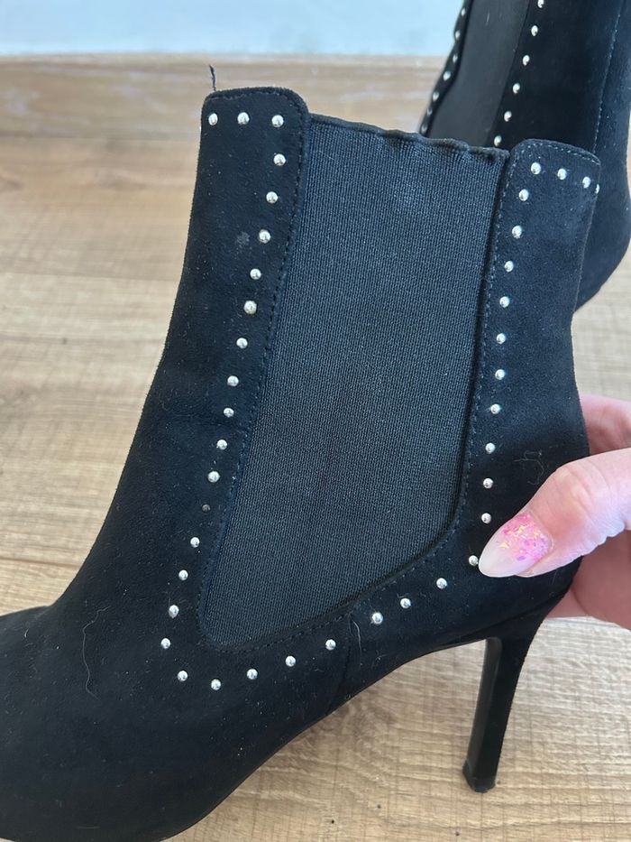 Bottines noires à talons avec strass Texto pointure 38 TBE (avec défaut) - photo numéro 6
