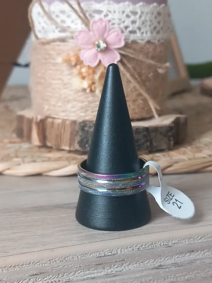 Bague en acier inoxydable taille 21 (66) - photo numéro 2
