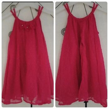 Magnifique robe en voile doublée rose Orchestra taille 23 mois