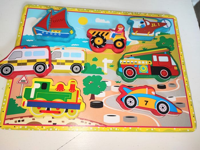 Puzzle en bois véhicules - photo numéro 2