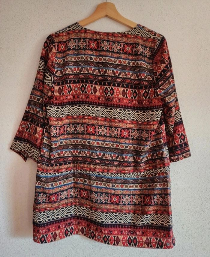 Tunique multicolore – Lien à la taille – Manches 3/4 – Taille M – Cache Cache - photo numéro 5