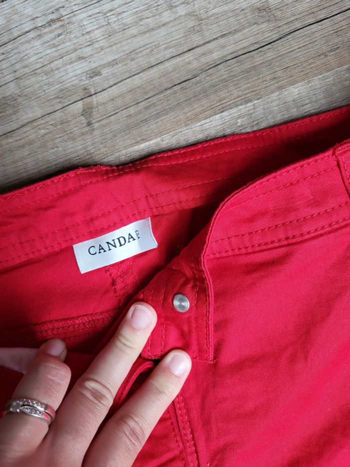 Pantalon 3/4 rouge - Taille 40 - photo numéro 2