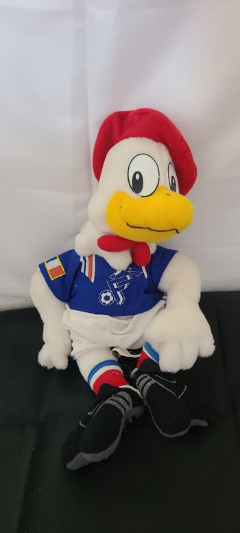 Mascotte JULES, FRANCE 98, Hauteur 37 cms, CM, Footix, peluche