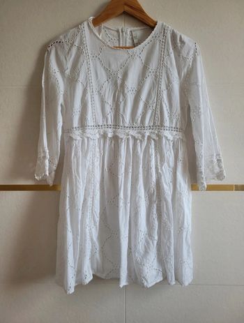 Robe blanche brodée - Zara