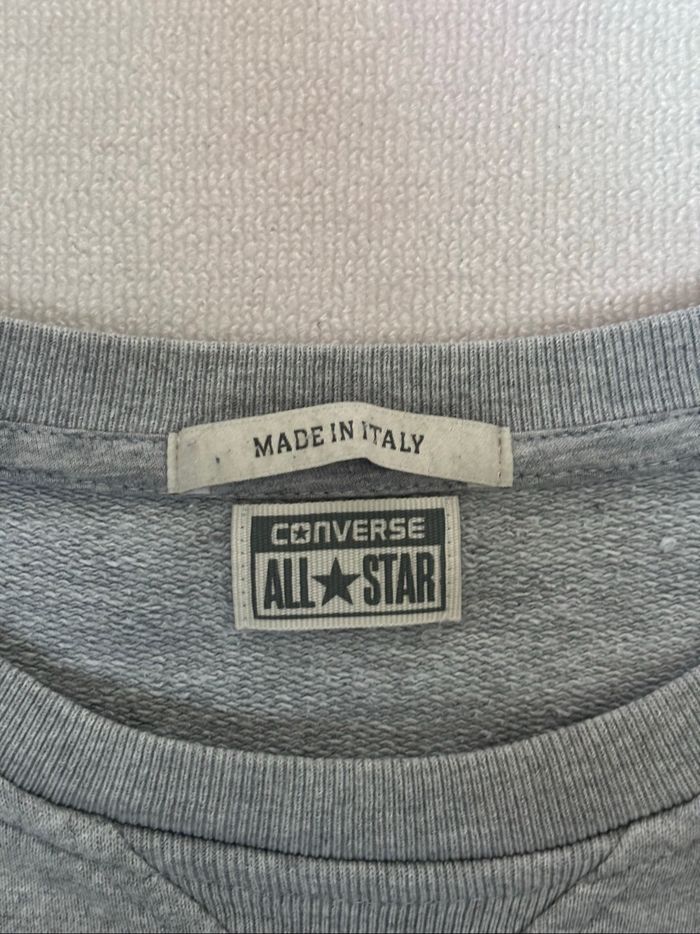 Sweat Converse vintage made in italy taille M gris clair imprimé étoile "converse USA" - photo numéro 7