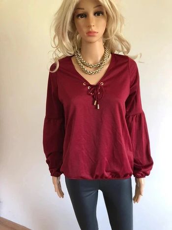 Blouse rouge bordeaux neuve à manches longues Cache Cache taille 1 (valeur 26€)