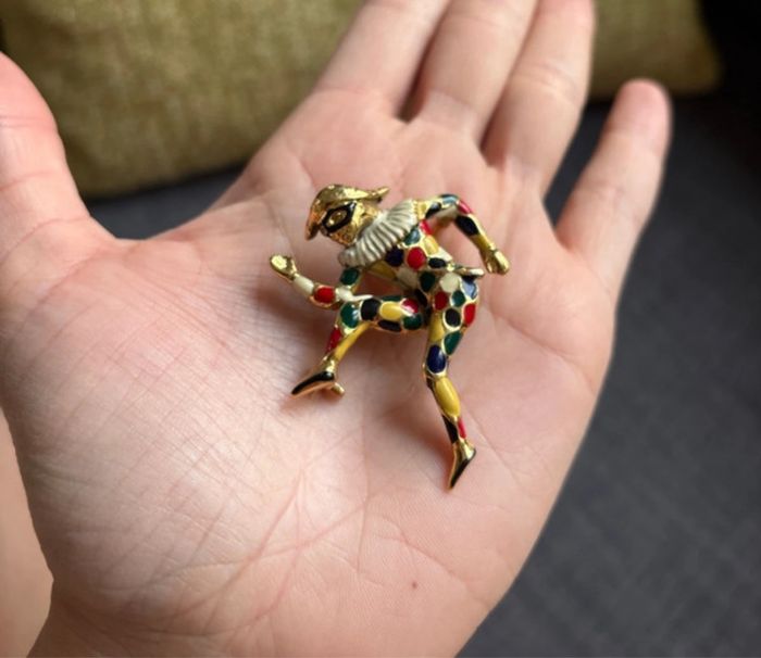 Broche bijoux arlequin Cascio - made in Italie - très bon état - photo numéro 6