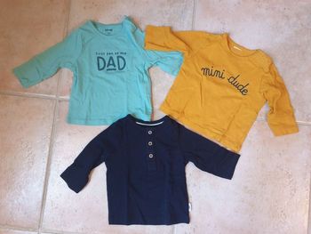 Lot t-shirts manches longues 3 mois