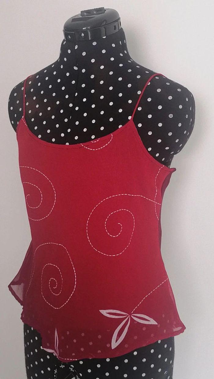 Top / débardeur fluide rouge Bordeaux Taille S/M - photo numéro 6