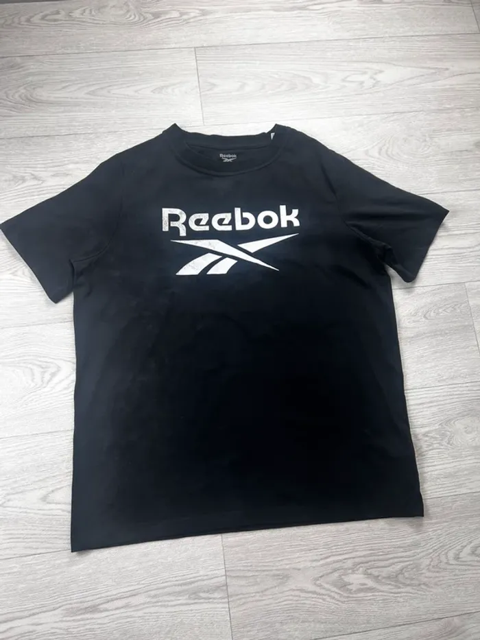 T-shirt Reebok noir homme logo vintage sport training gym casual streetwear L - photo numéro 3
