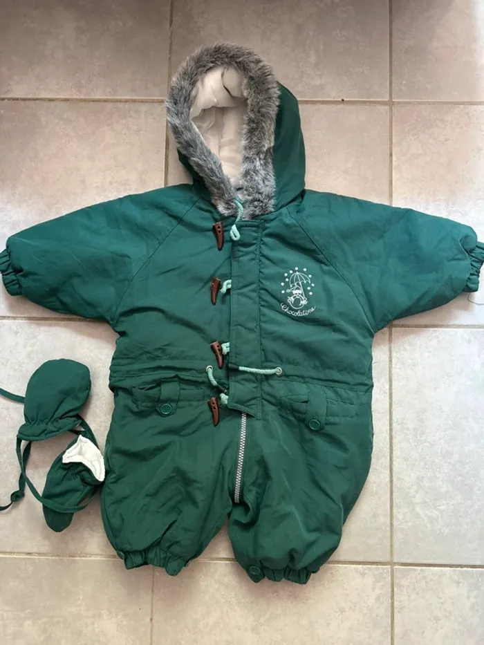 Combi pilote verte taille 12 mois Chocolatine