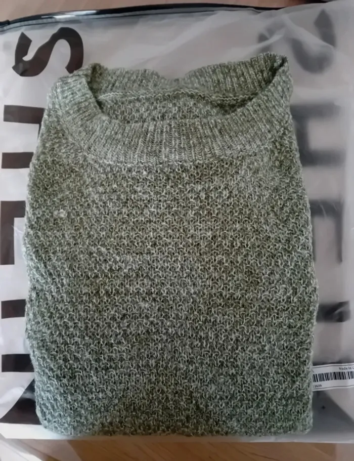 Pull vert chiné shein taille M 38 neuf - photo numéro 2
