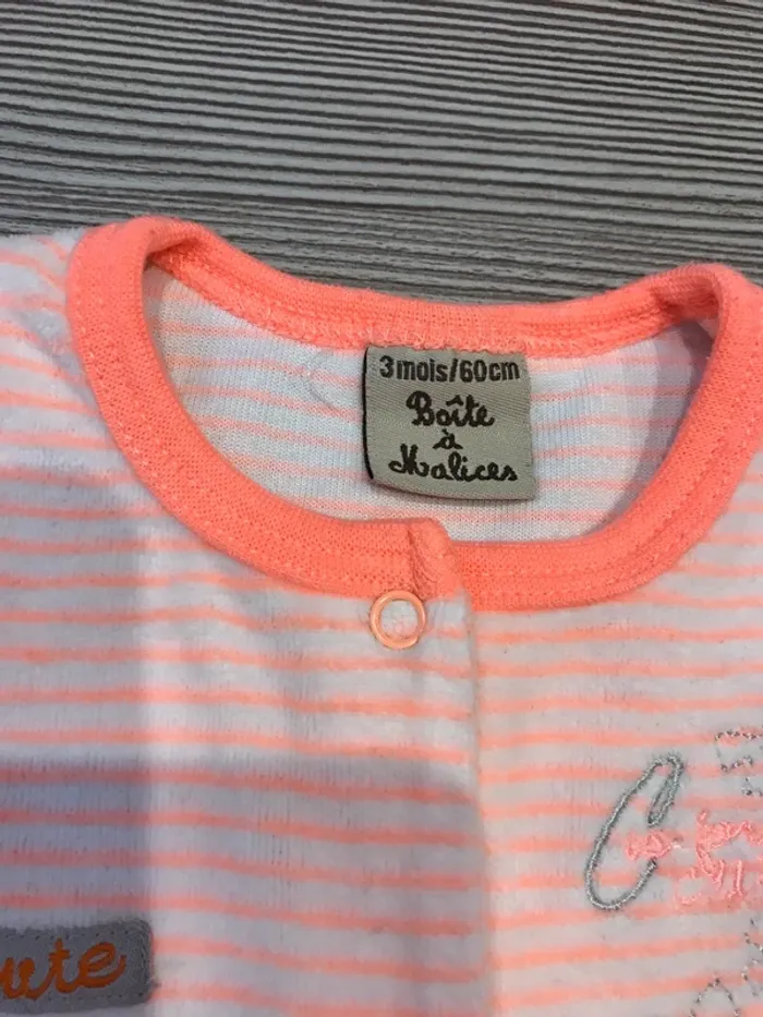 Pyjama velours fille 3 mois Boîte à malices - photo numéro 2