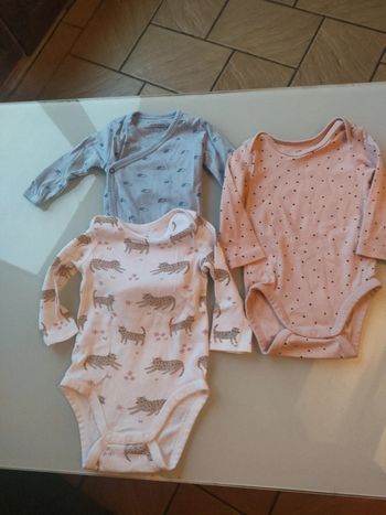 Lot de 3 bodies manches longues bébé fille 3 mois