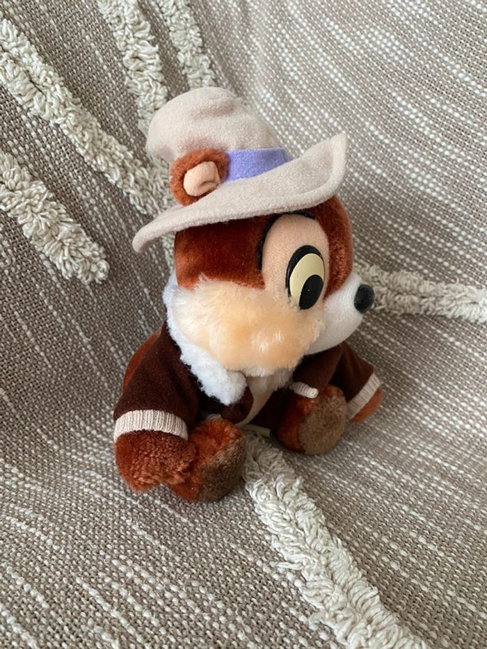 Peluche doudou 18cm Disney tic et tac écureuil explorateur chapeau marron très bon état - photo numéro 2