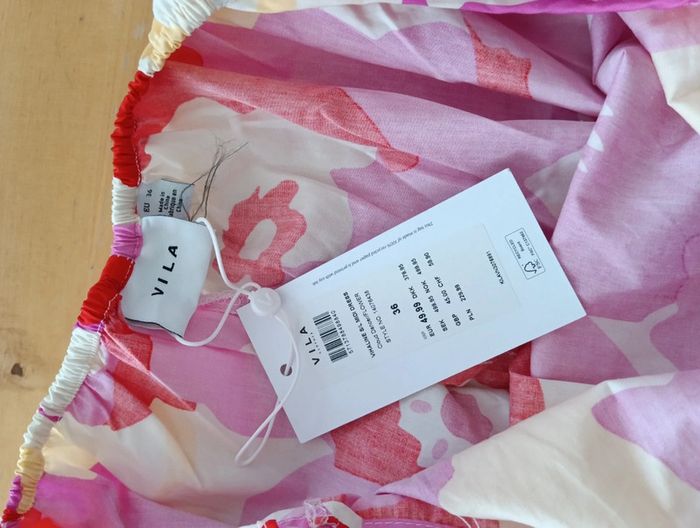 Robe d'été oversize multicolore rose Vila Taille S - photo numéro 10