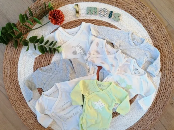 Lot de 7 bodys mixte manches longues - 1 mois - photo numéro 2