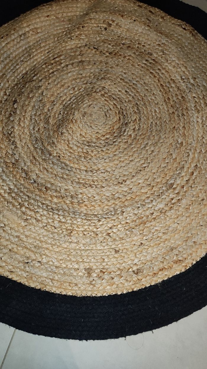 Tapis en jute noir Ø90 - photo numéro 3