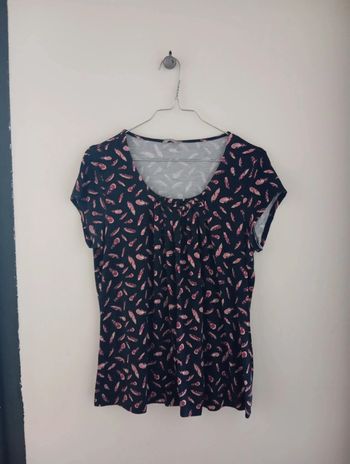 Blouse à motifs plumes, en taille M/38