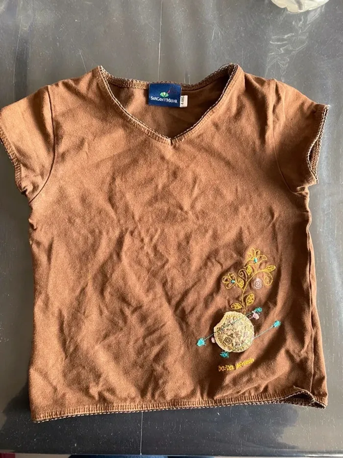 Teeshirt marron baba africain sergent major 4 ans