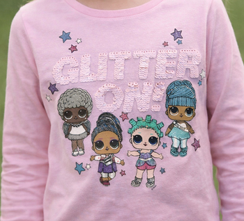 T‑shirt L.O.L. Surprise rose avec sequins – 6 ans (116 cm)