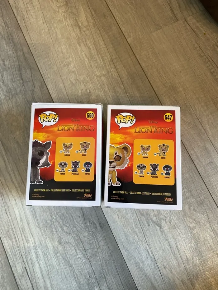 lot de 2 POP le roi lion simba et pumba (550,547) - photo numéro 3