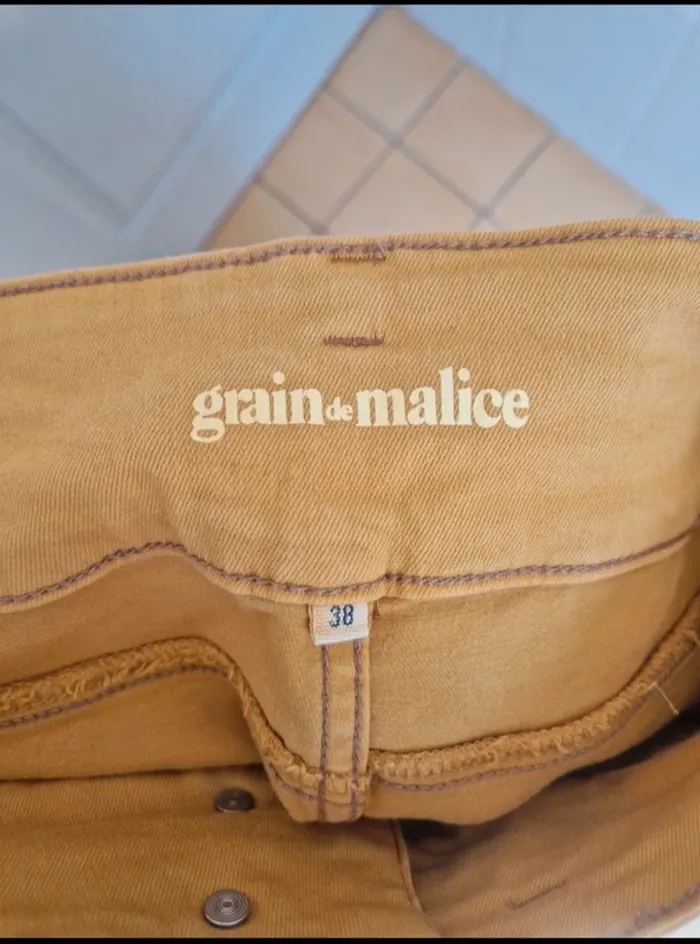 Neuf jean slim jaune moutarde femme grain de malice taille M/38 - photo numéro 5